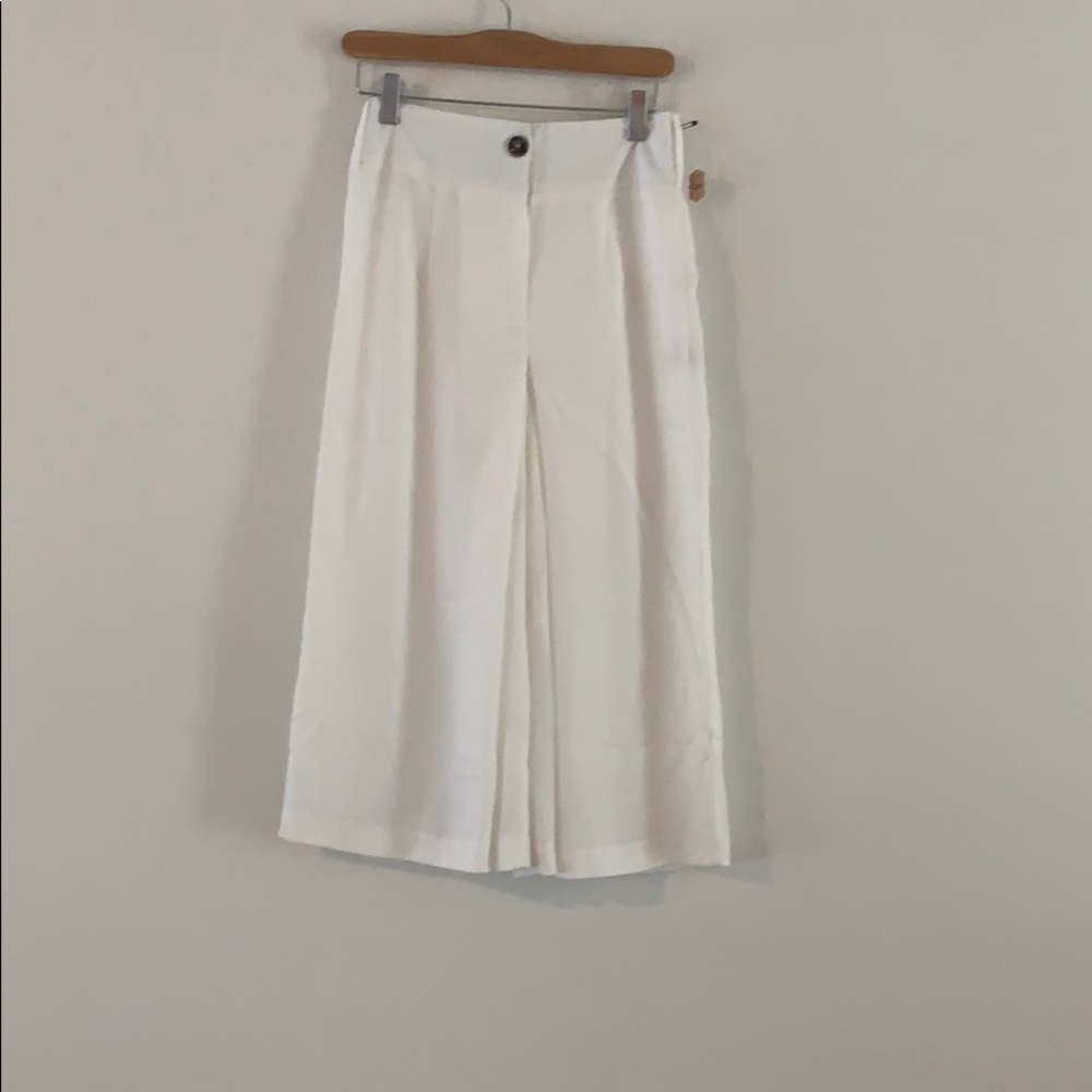 Ladies white high waisted palazzo pants